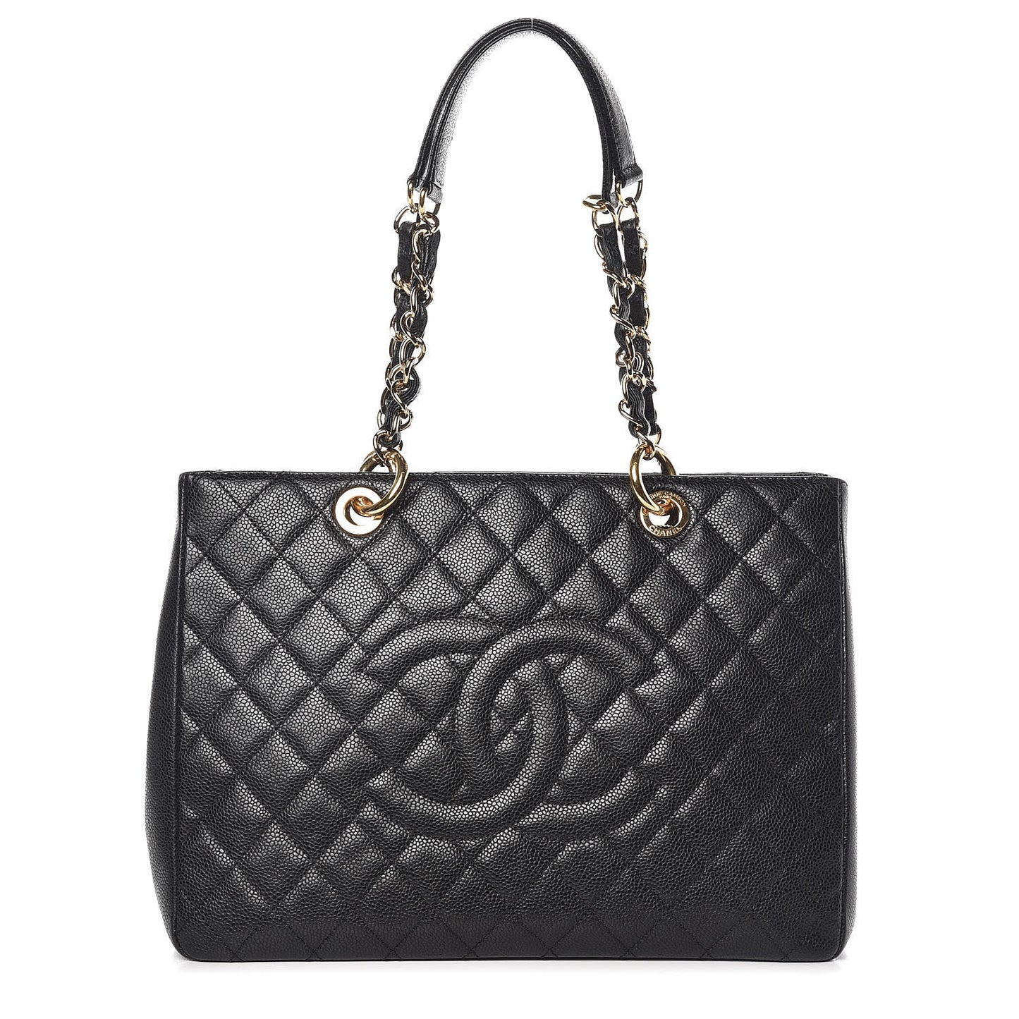 Caviar Quilted Grand Shopping Tote GST Black