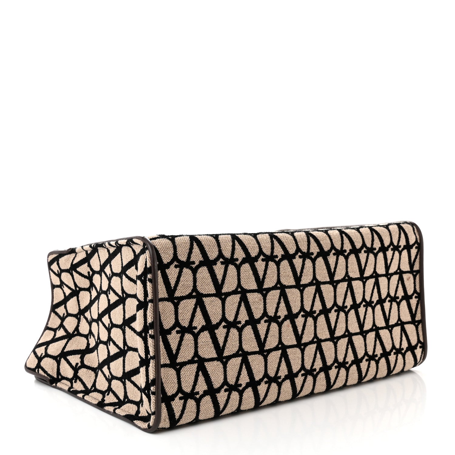 Valentino Garavani Toile Iconographe Goatskin Le Troisieme Shopping Bag Naturale Black Fondant 5 of 14