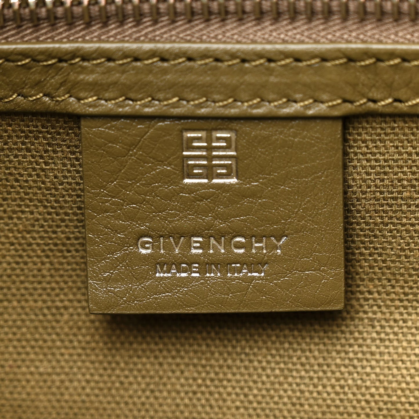 Tumbled Calfskin Medium Voyou Bag Dark Khaki