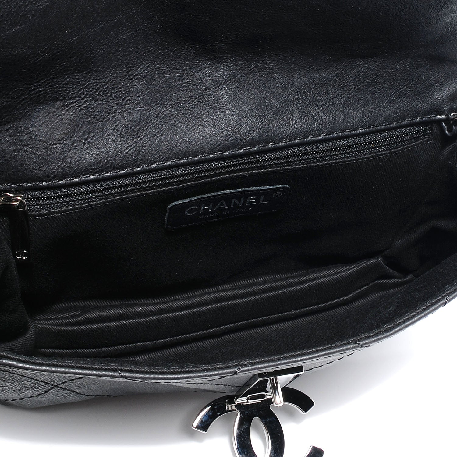 Chanel Washed Calfskin Hamptons Mini Flap Bag Black 5 of 8