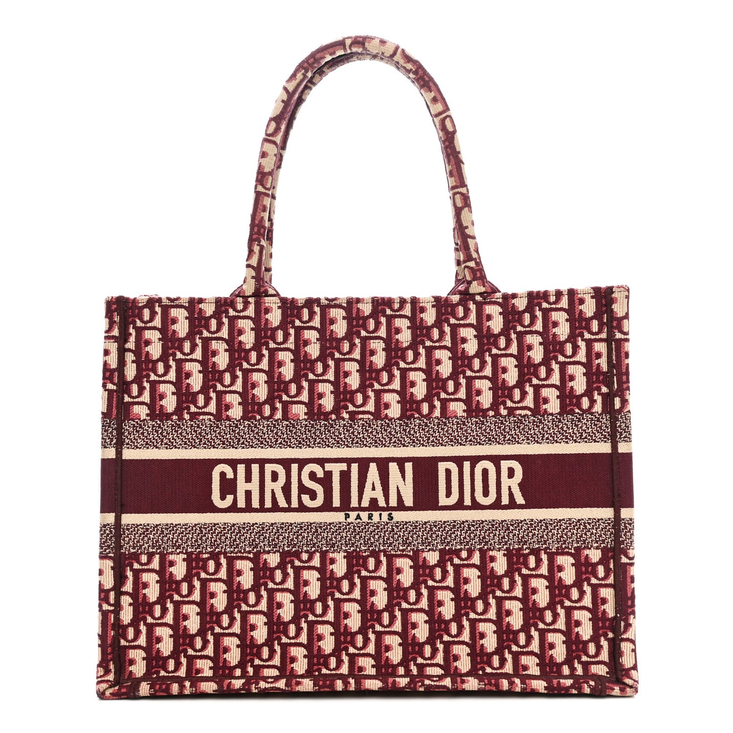 Oblique Medium Book Tote Burgundy Multicolor