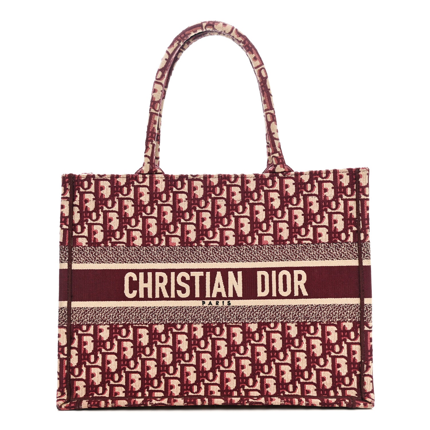 Christian Dior Oblique Medium Book Tote Burgundy Multicolor 1 of 13