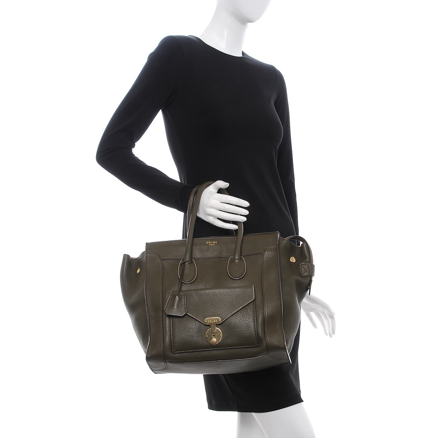 Celine Smooth Calfskin Mini Envelope Luggage Khaki 2 of 9