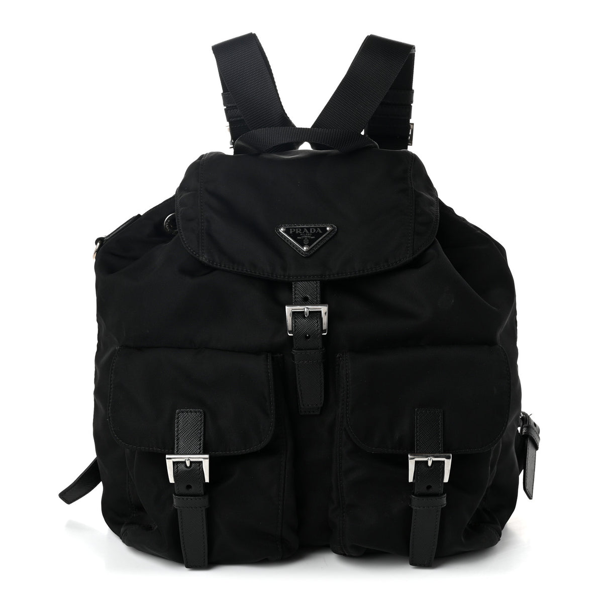 Prada Tessuto Nylon Saffiano Medium Backpack Black 1 of 11