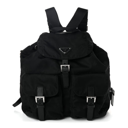 Prada Tessuto Nylon Saffiano Medium Backpack Black 1 of 11