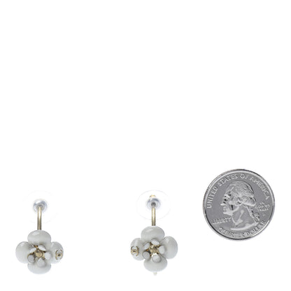 Chanel Resin CC Dangle Flower Earrings Ivory 2 of 4