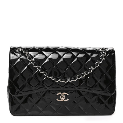 Chanel Patent Quilted Jumbo Double Flap Black 1 of 9
