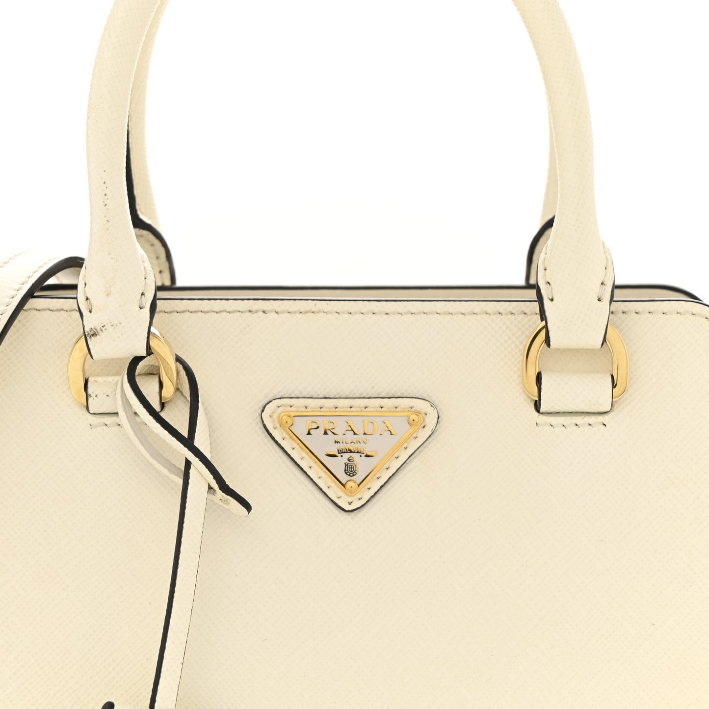 Saffiano Soft Calfskin Mini Zippered Tote White