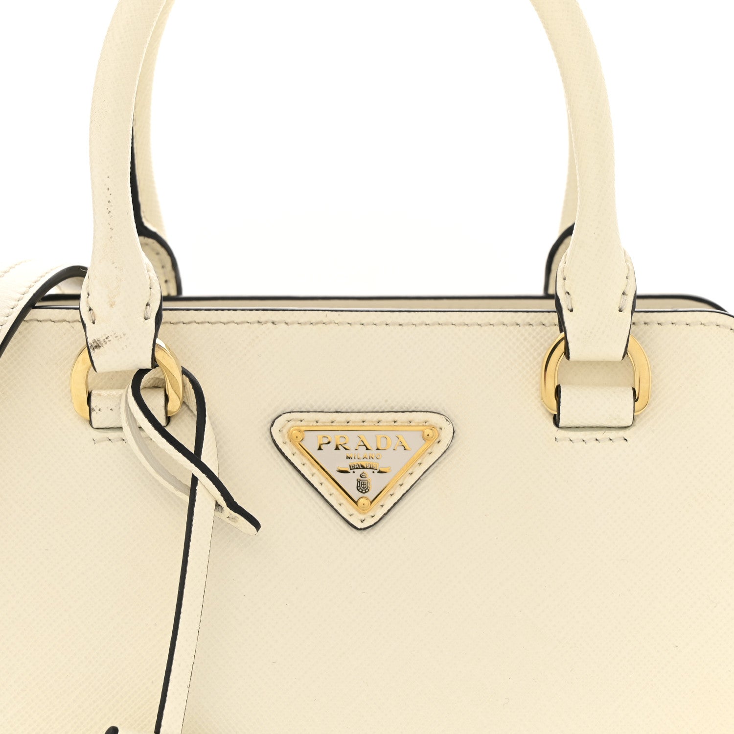 Prada Saffiano Soft Calfskin Mini Zippered Tote White 7 of 12