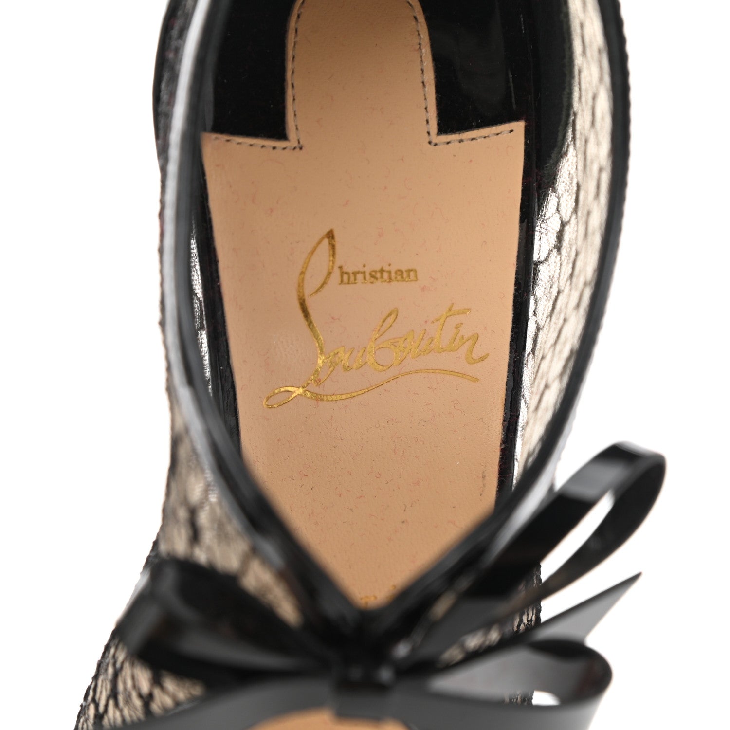 Christian Louboutin Patent Fishnet Lace Empiralta 120 Sandals 36.5 Black 8 of 8