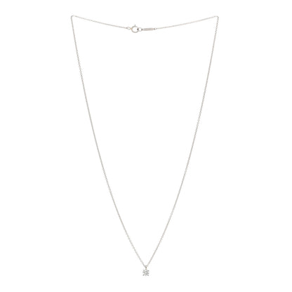 Tiffany Platinum Diamond .20ct Solitaire Pendant Necklace 3 of 5