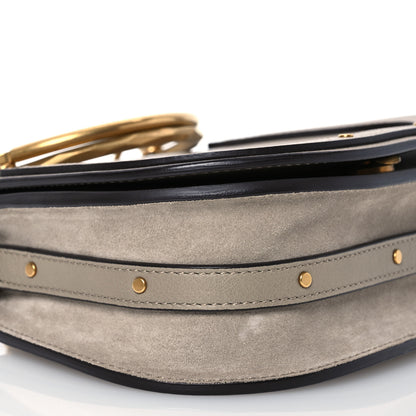 Chloe Calfskin Suede Small Nile Bracelet Bag Motty Grey 9 of 12
