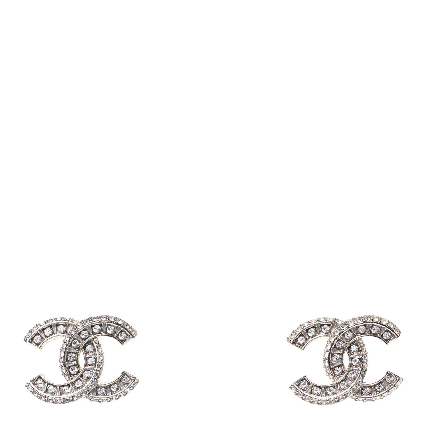 Chanel Crystal Timeless CC Earrings Light Gold 1 of 4