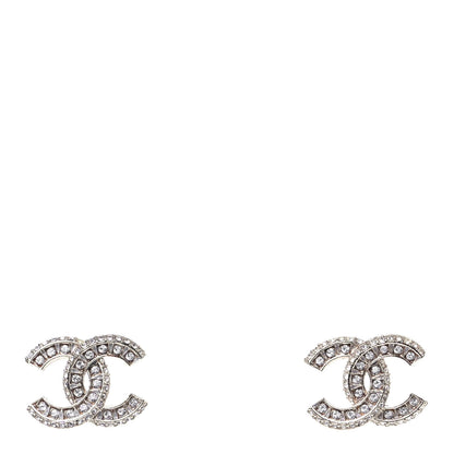 Chanel Crystal Timeless CC Earrings Light Gold 1 of 4