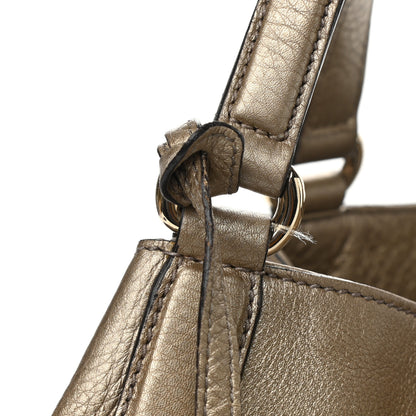 Gucci Metallic Pebbled Calfskin Medium Soho Shoulder Bag Golden Beige 12 of 13
