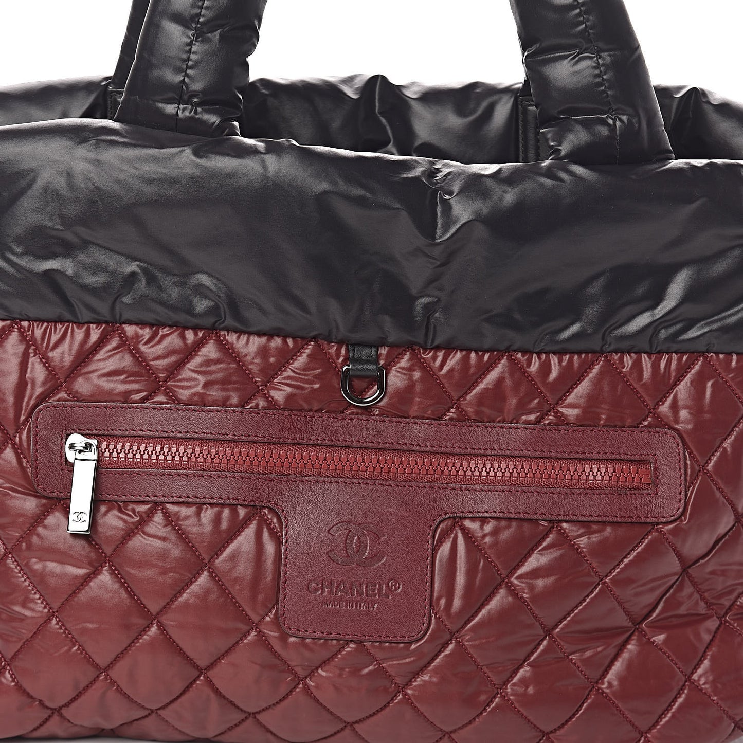 Nylon Quilted Medium Coco Cocoon Reversible Tote Black
