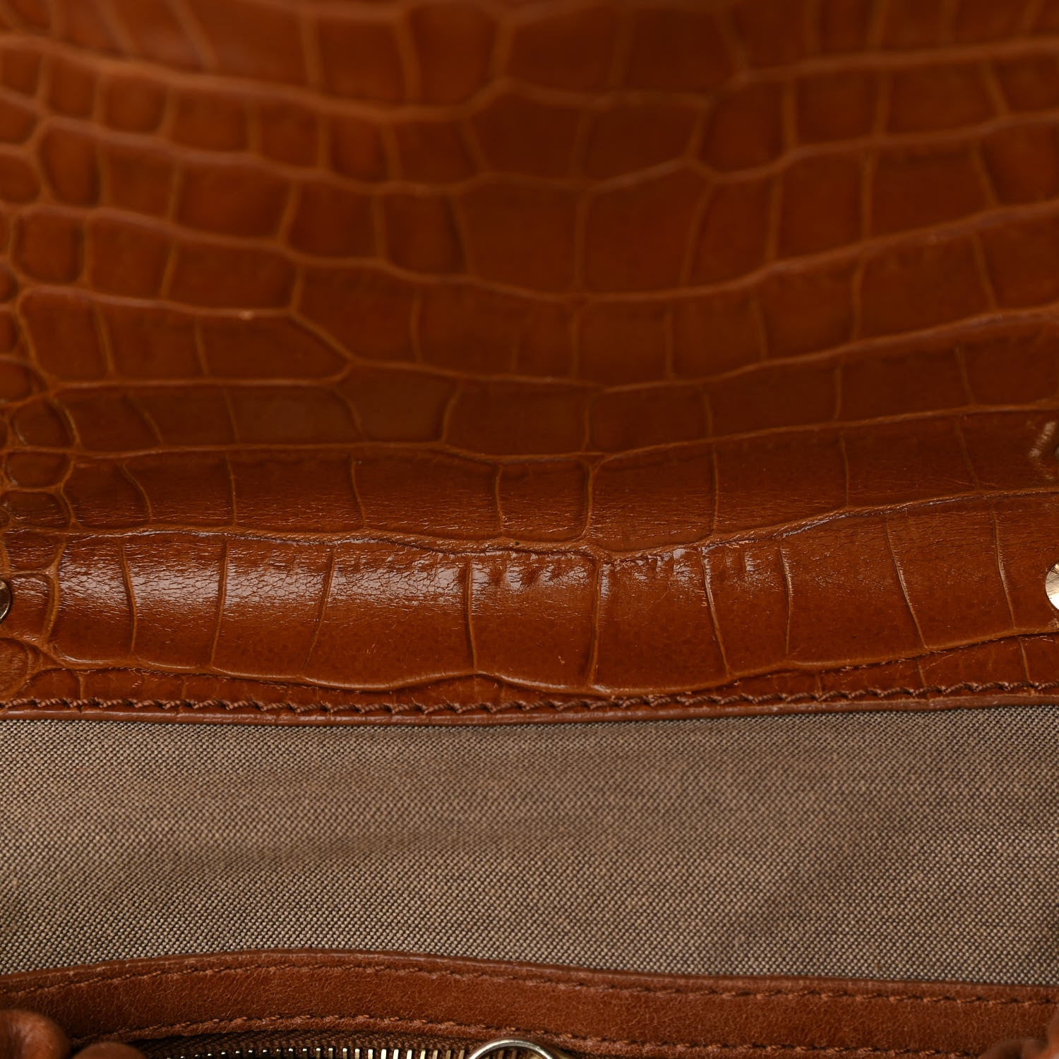 Fendi Lambskin Crocodile Embossed Medium Magic Bag Honey 14 of 18