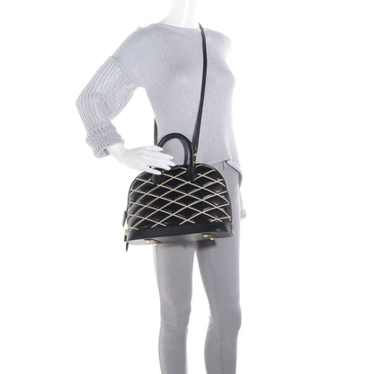 Louis Vuitton Lambskin Malletage Alma PM Black 2 of 7