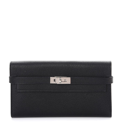Hermes Chevre Mysore Kelly Longue Wallet Black 1 of 8