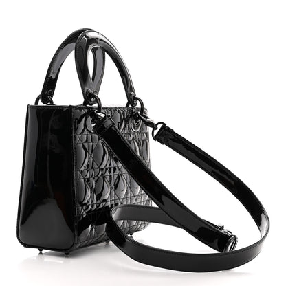 Christian Dior Ultraglossy Patent Cannage Small Lady Dior Black 3 of 11