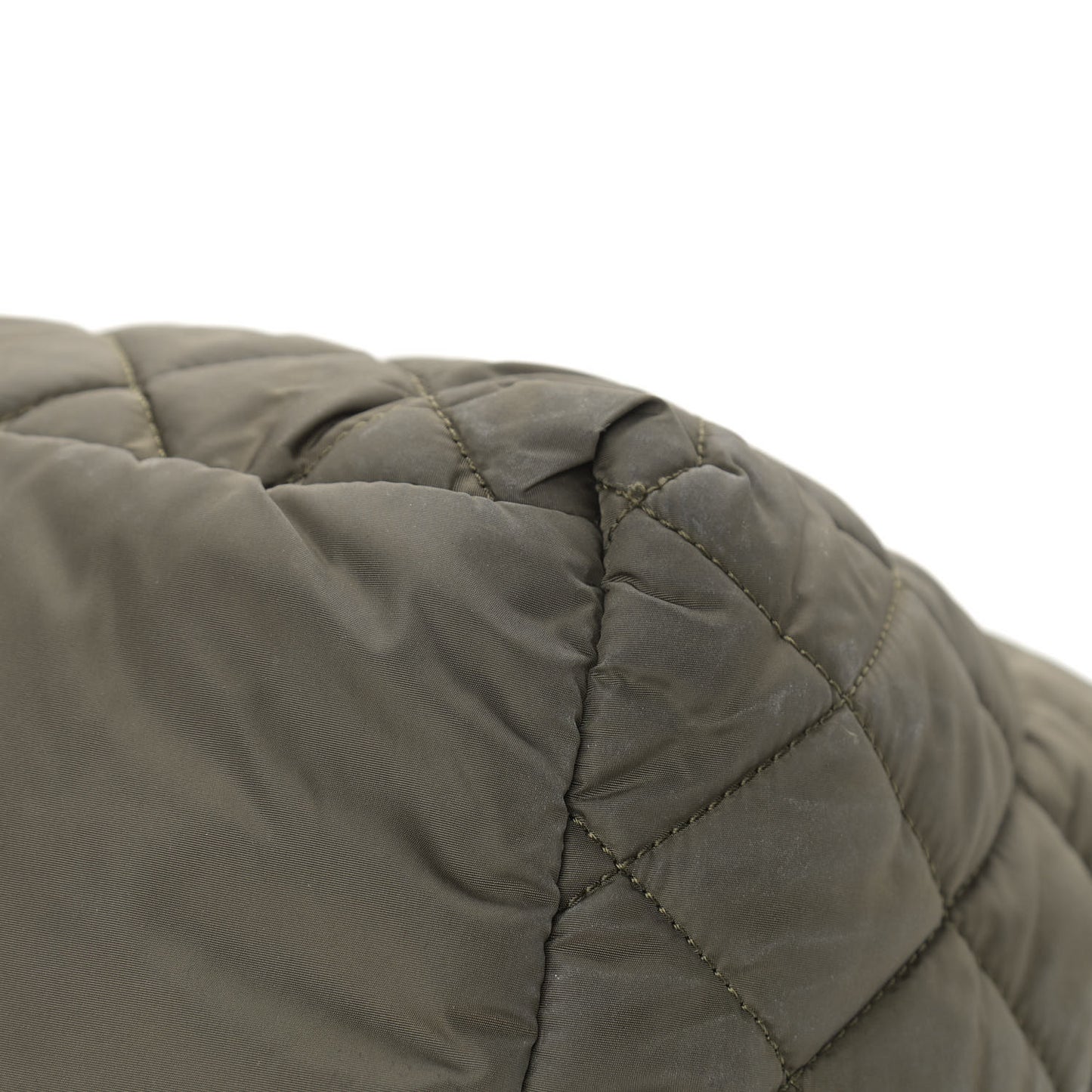 Nylon Quilted Large Coco Cocoon Tote Khaki