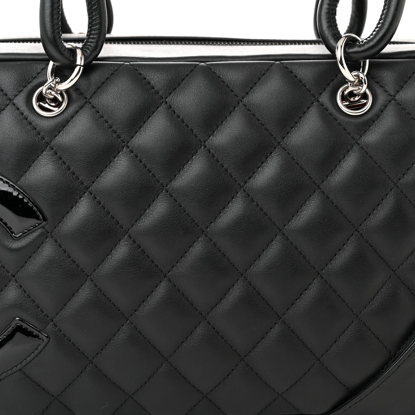 Calfskin Quilted Large Cambon Bowler Black