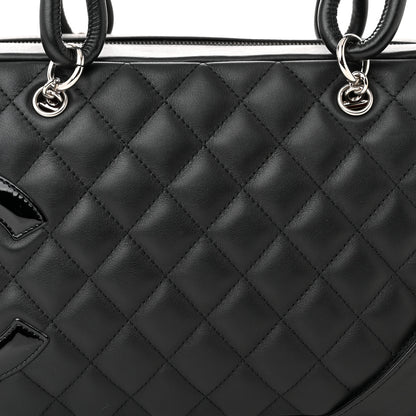 Chanel Calfskin Quilted Large Cambon Bowler Black 8 of 10
