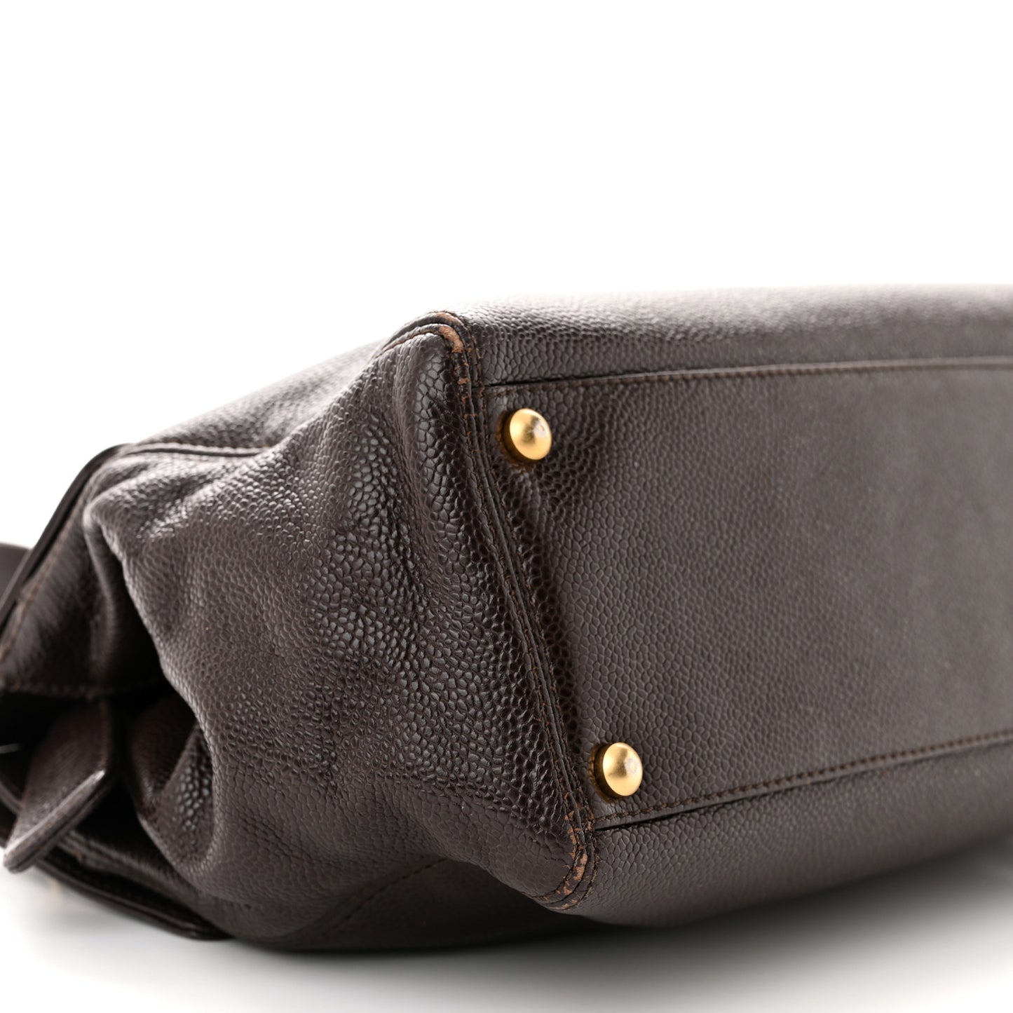 Caviar Flap Shoulder Bag Brown