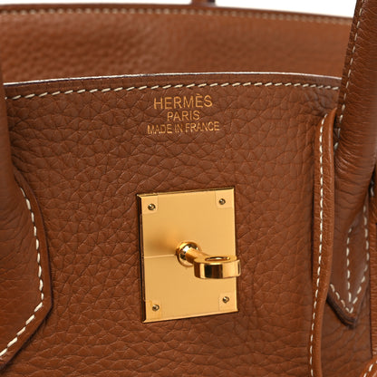 Hermes Taurillon Clemence Birkin 35 Gold 6 of 13