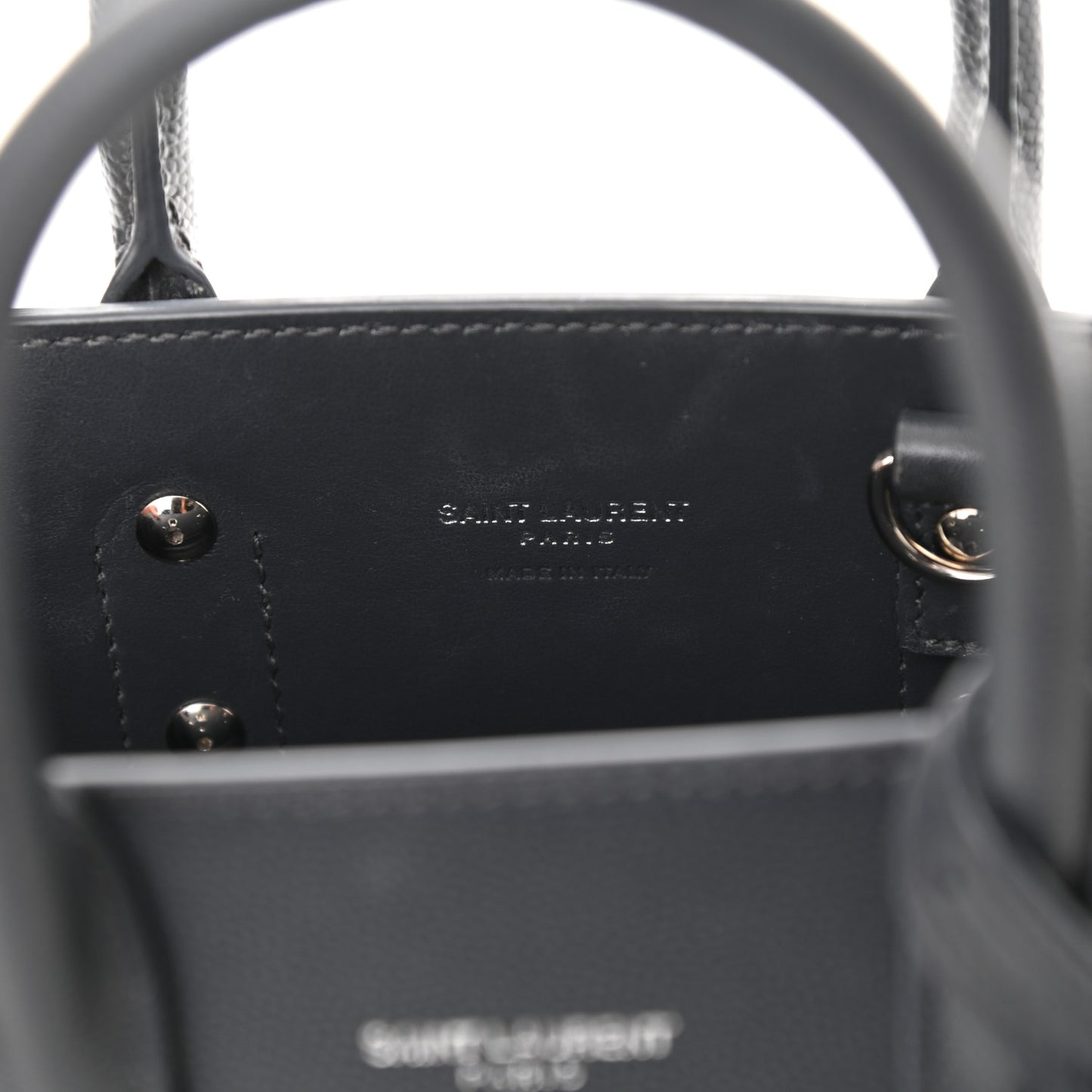 Grained Calfskin Nano Sac De Jour Coal