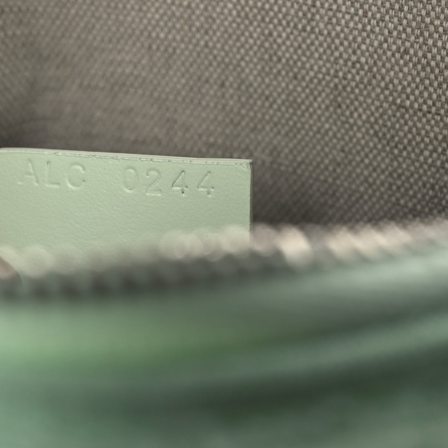 Terry Cloth Logo Zipped Pouch Aqua Green