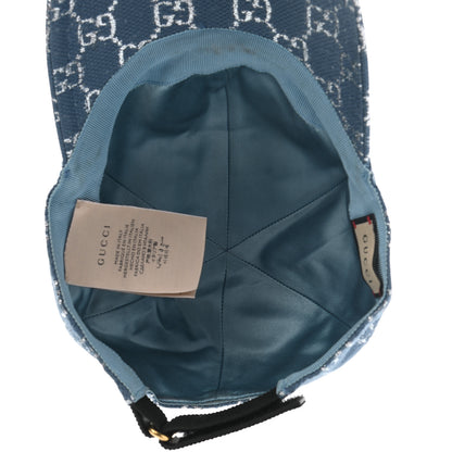 Gucci Canvas Lame GG Monogram Rush Baseball Hat M Blue Silver 7 of 12