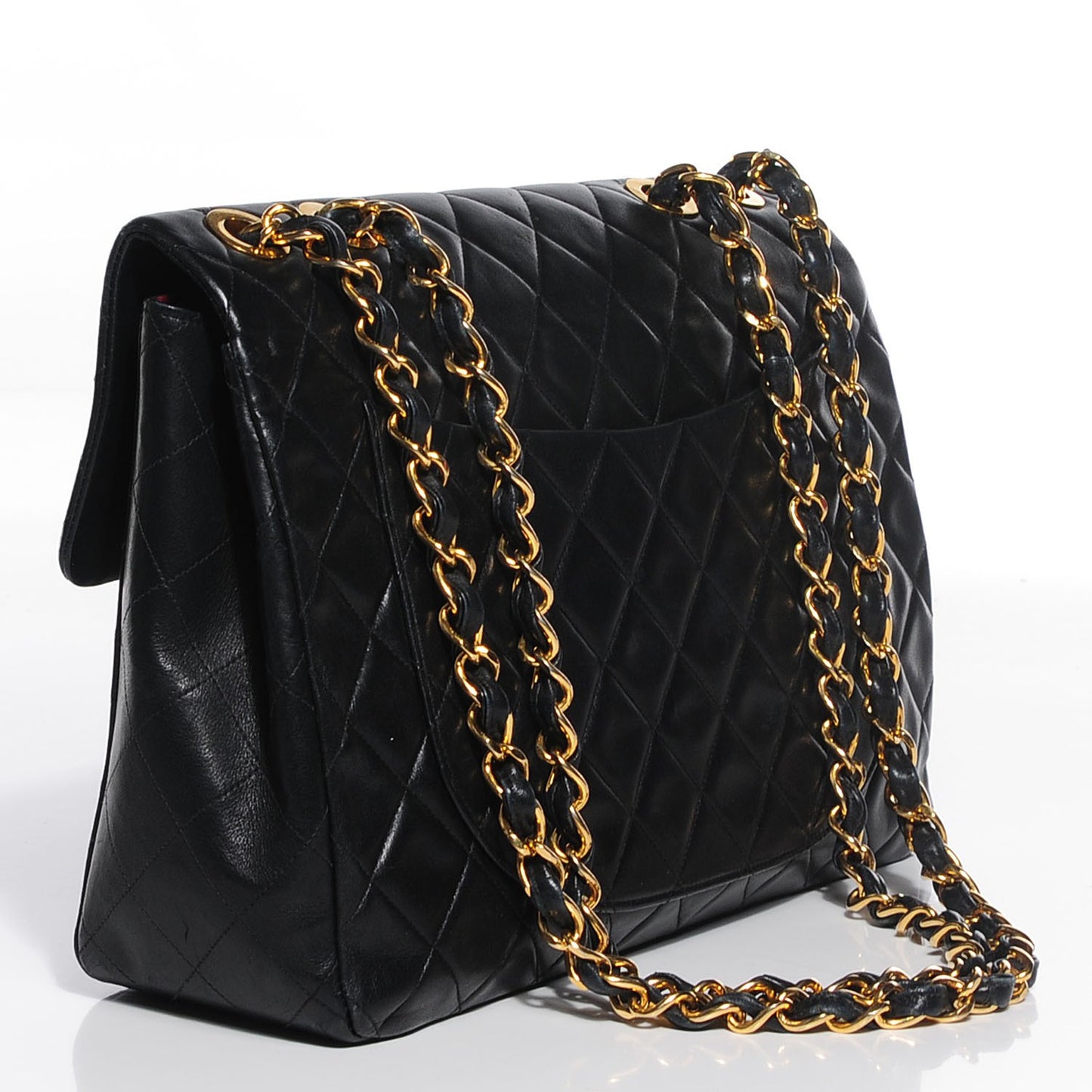 Lambskin Quilted XL Jumbo Flap Black
