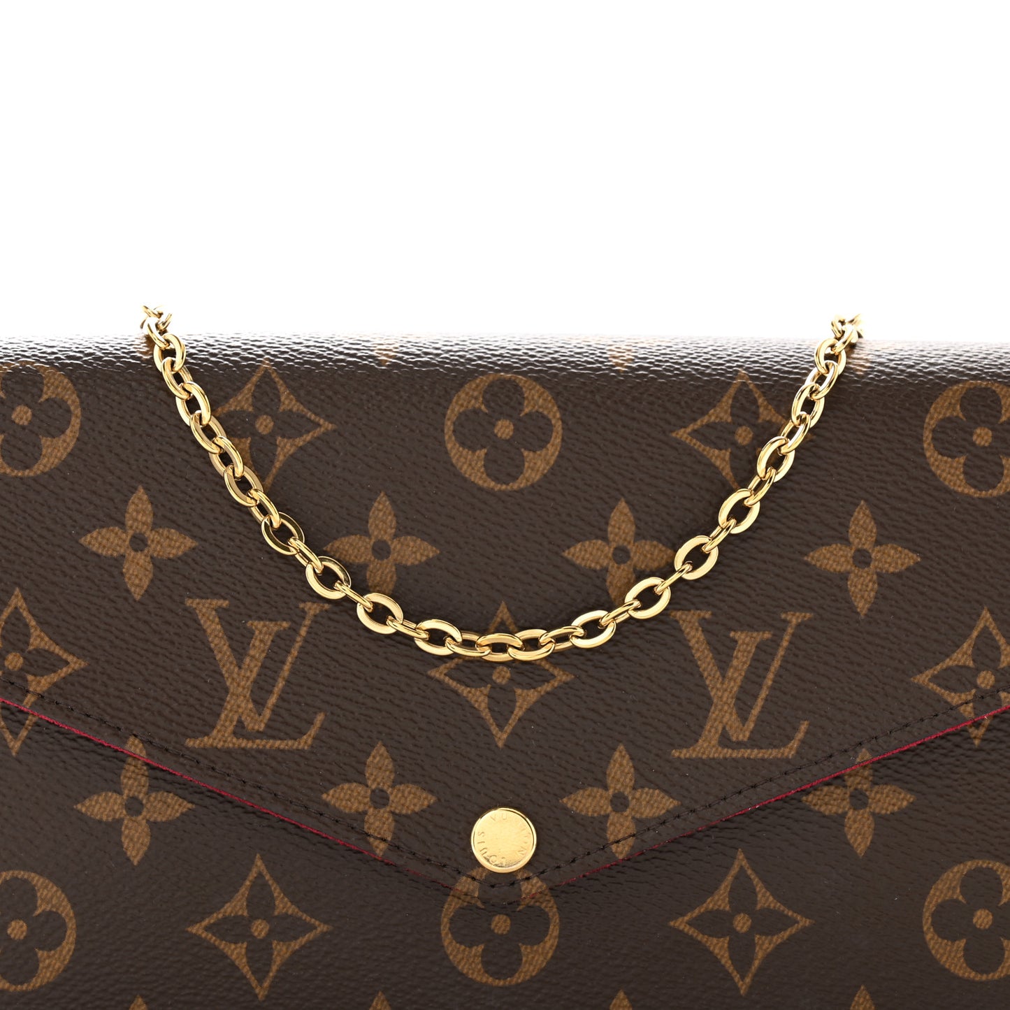 Monogram Pochette Felicie Chain Wallet Fuchsia