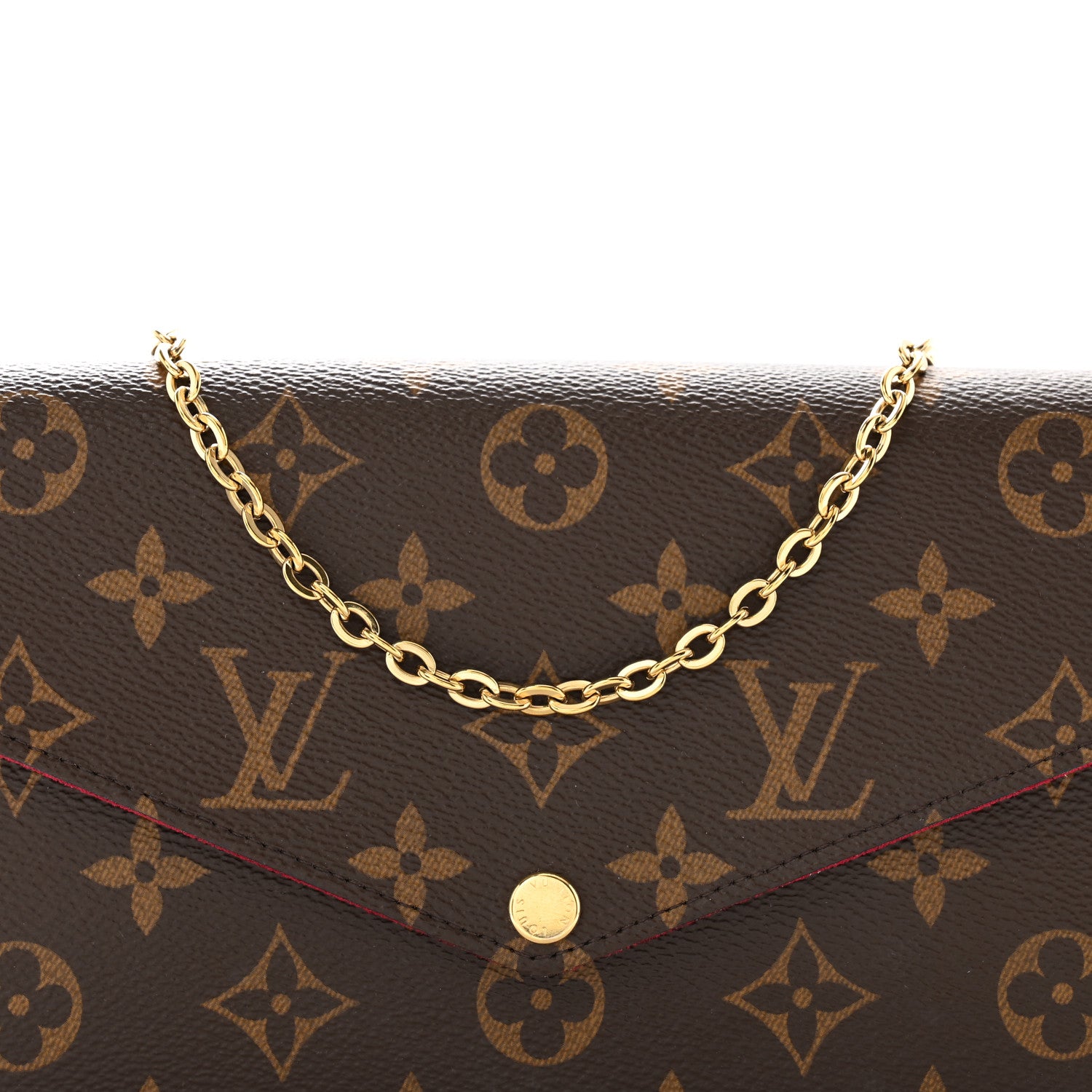 Louis Vuitton Monogram Pochette Felicie Chain Wallet Fuchsia 8 of 11