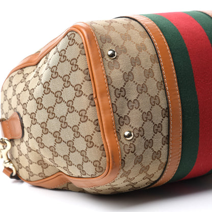 Gucci Monogram Vintage Web Medium Boston Tobacco 6 of 13