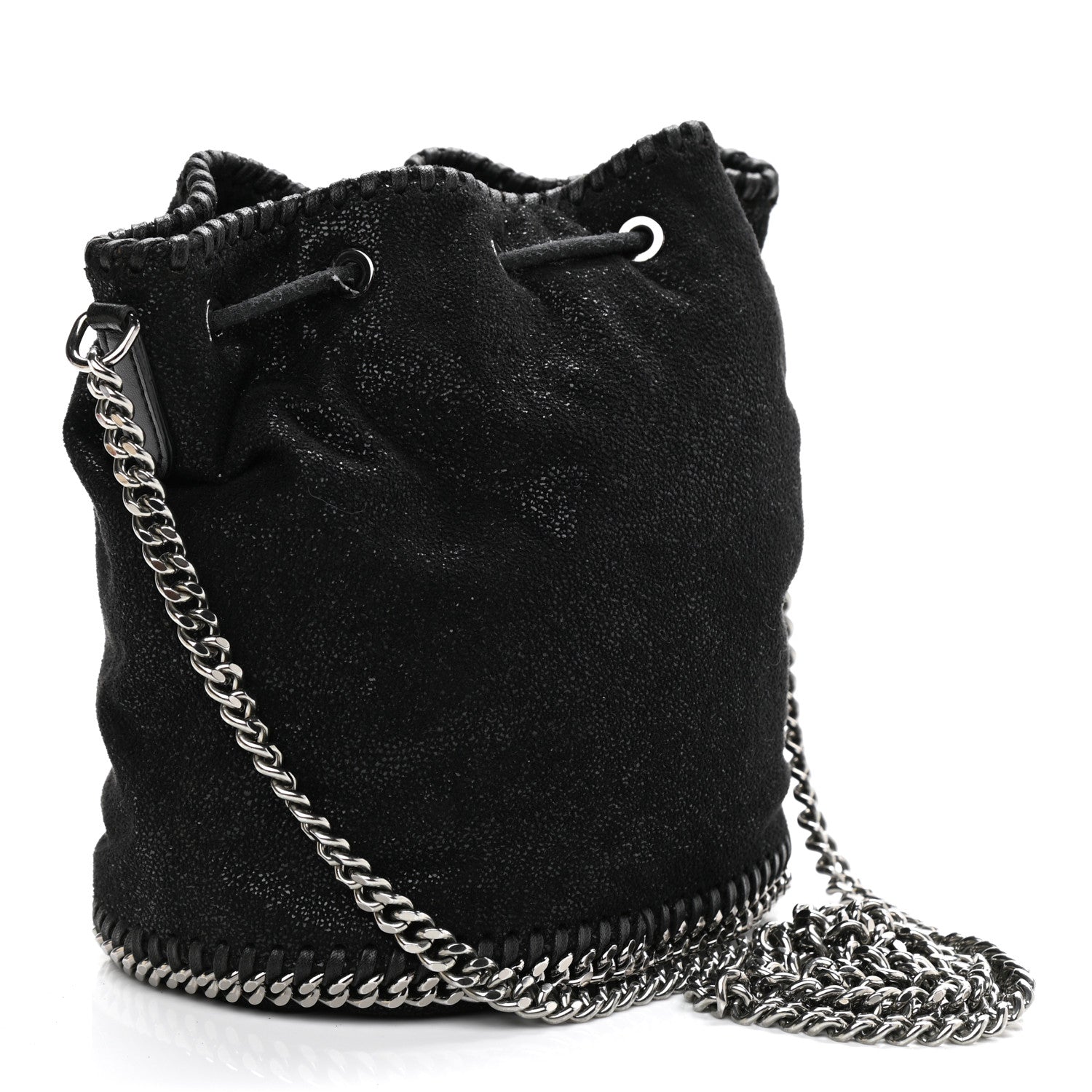 Stella McCartney Shaggy Deer Small Falabella Bucket Bag Black 2 of 11