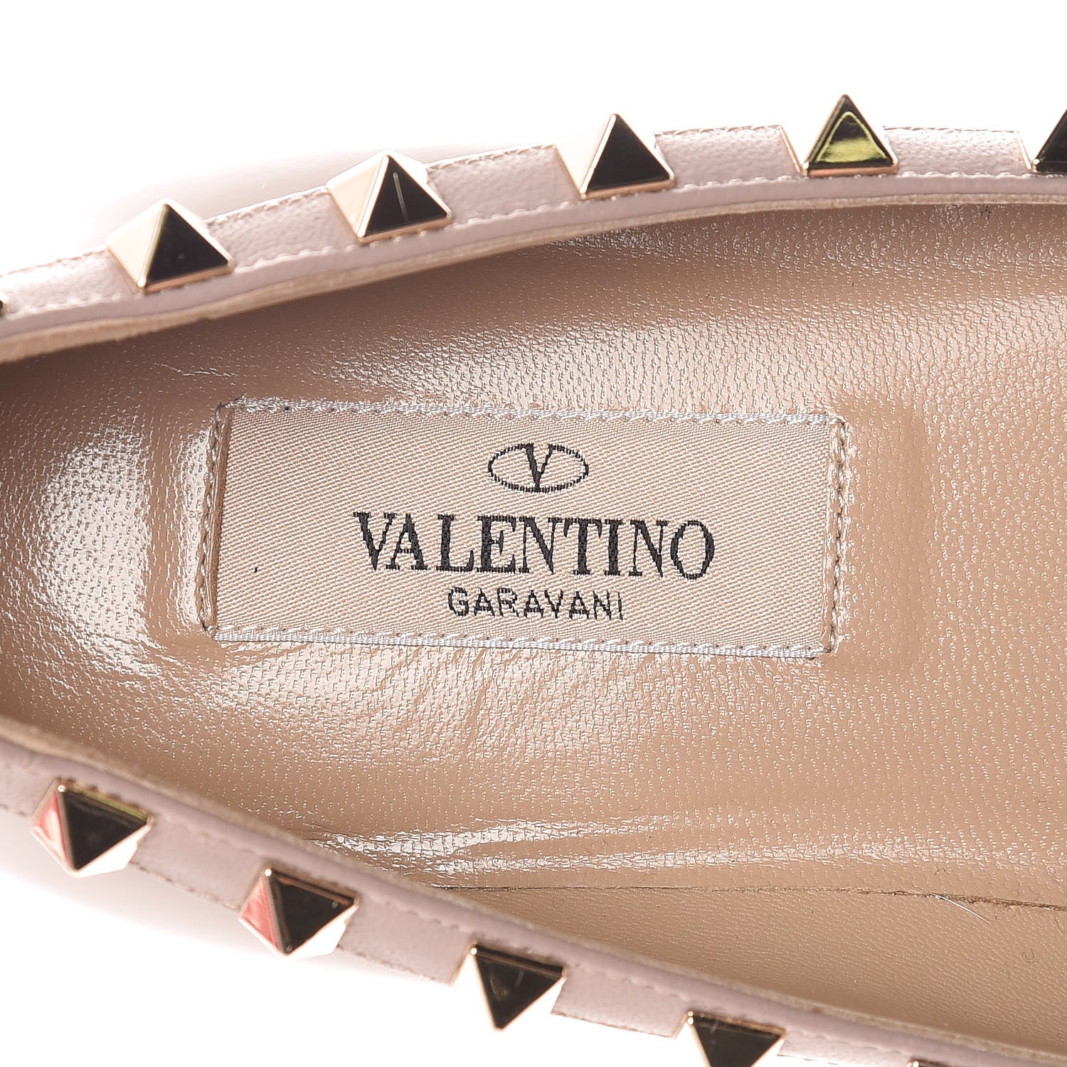 Valentino Garavani Patent Rockstud Ballerina Flats 36.5 Poudre 6 of 10