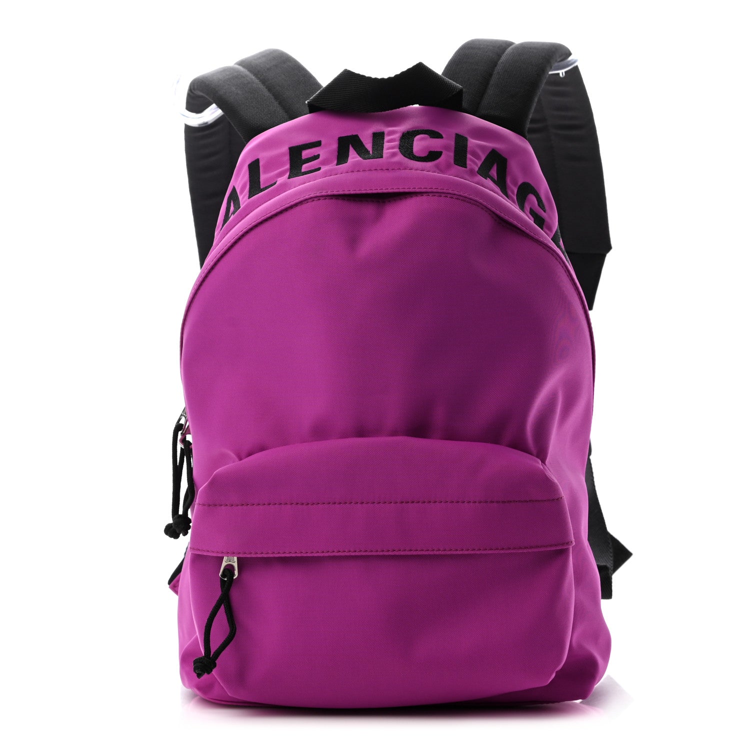 Balenciaga Sport Nylon Logo Embroidered S Wheel Backpack Fuchsia Black 1 of 8