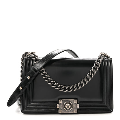 Chanel Glazed Calfskin Medium Boy Flap Black 1 of 10