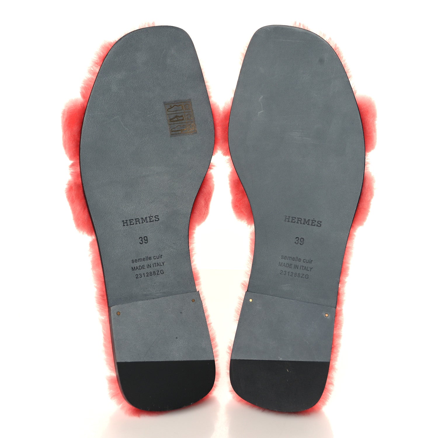 Hermes Woolskin Oran Sandals 39 Rose Du Desert 5 of 7