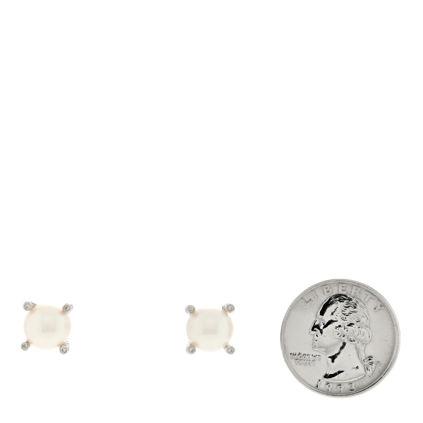 Sterling Silver Diamond Pearl 10mm Cable Stud Earrings