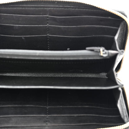 Gucci Guccissima Margaux Calfskin Metal Bar Zip Around Wallet Black 5 of 8