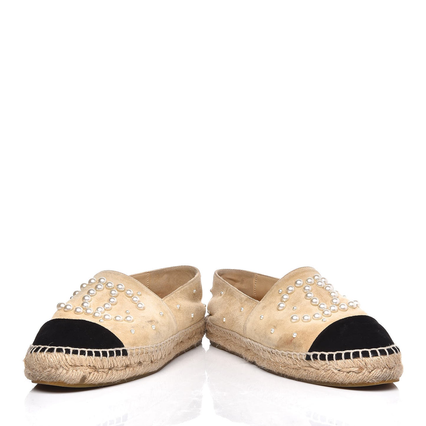 Suede Pearl CC Espadrilles 37 Beige Black