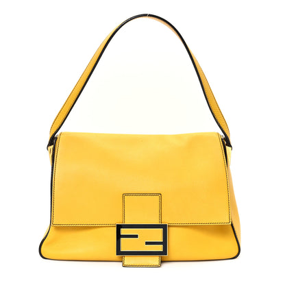 Fendi Vitello Flamingo Enamel Big Forever Mama Baguette Chantilly Marrone 1 of 11