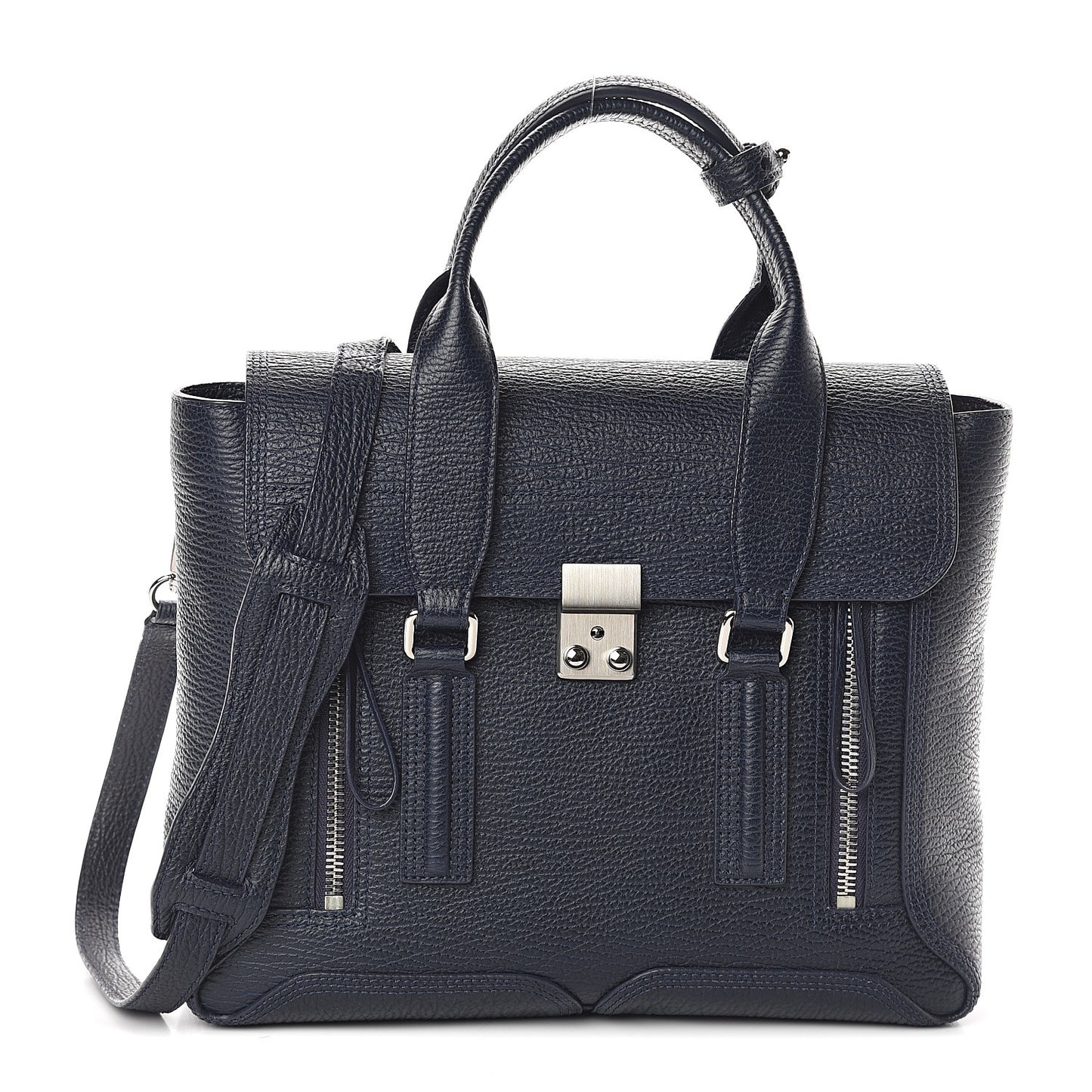 3.1 Textured Calfskin Medium Pashli Satchel Ink