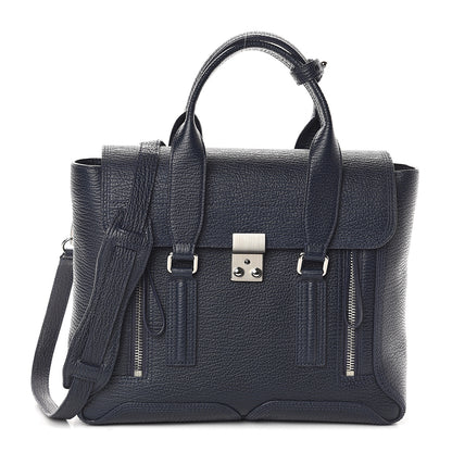 3.1 Phillip Lim 3.1 Textured Calfskin Medium Pashli Satchel Ink 1 of 8