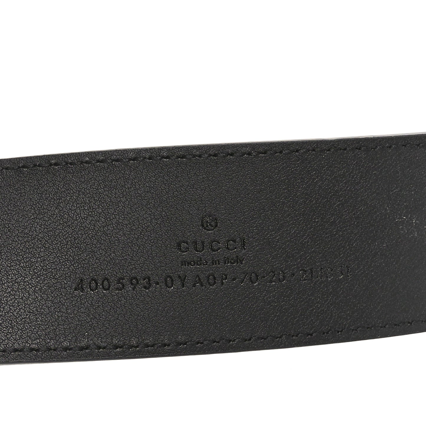 Plutone Calfskin Palladium Double G 40mm Belt 70 28 Black