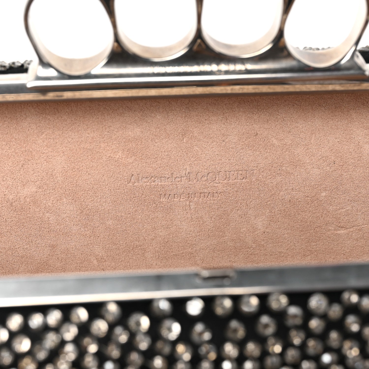 Alexander McQueen Silk Crystal Knucklebox Clutch Black 5 of 7