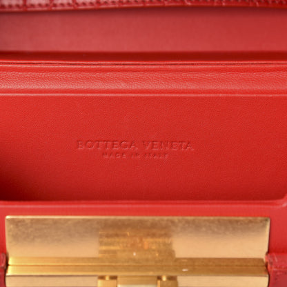 Bottega Veneta Calfskin Crocodile Embossed Daisey Box Clutch Red 6 of 9